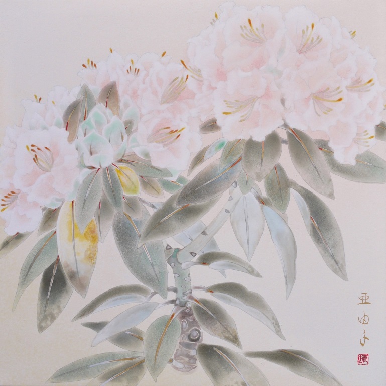 2014　花 4S　　和紙　岩絵具　膠